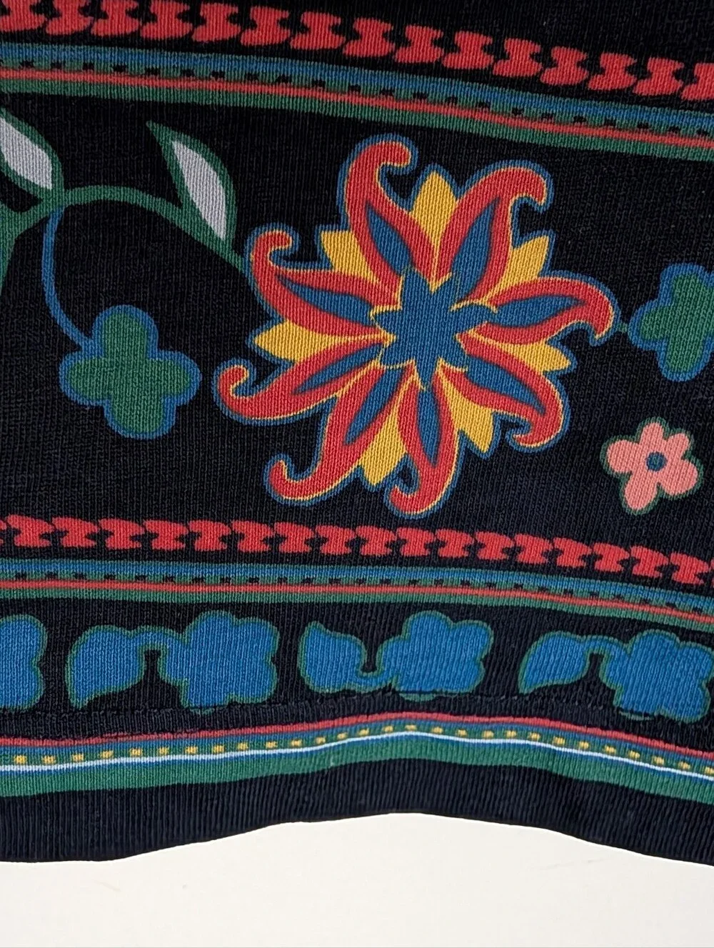 Tory Burch Black Mountain Floral Navy Multicolored T-Shirt Dress S